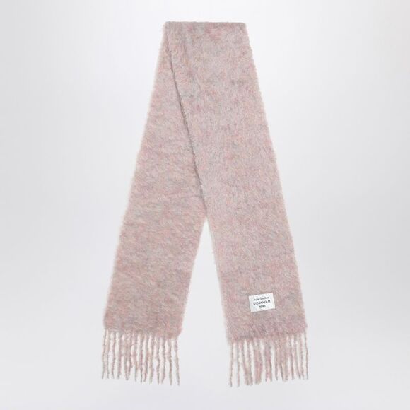 Acne Studios Men's Pink Wool Scarf With Logo - Picture 1 of 2